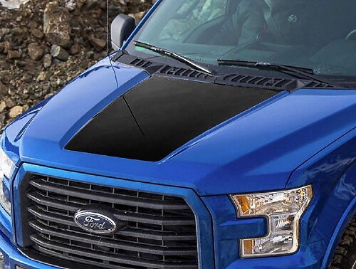 Calcomanía de vinilo con franjas anchas en negro para capó de musclecar o camión 2015-2016