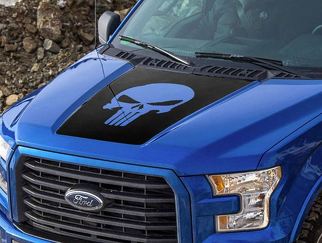 Ford F-150 2015-2016 Punisher calavera capucha gráficos lateral raya calcomanía