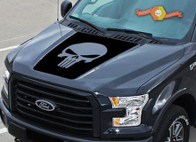 Musclecar truck 2015-2016 Punisher calavera capucha gráficos lateral raya calcomanía 2