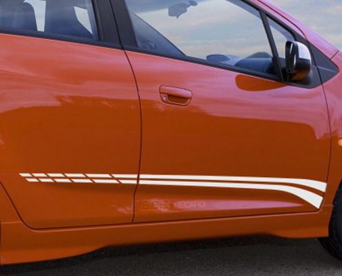 Gráficos de la calcomanía de la línea de la puerta de la raya lateral de Chevrolet Spark Chevy