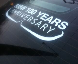 Adhesivo para ventana de aniversario de BMW BMW MPower 100 años Adhesivo adhesivo
