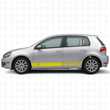 Kit de calcomanías de vinilo con rayas laterales a cuadros para Volkswagen Golf Mk4-Mk7 GTI R32_5