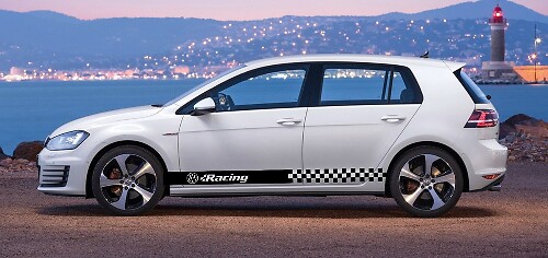 2X falda de carreras de volkswagen pegatina de vinilo para el cuerpo golf 1 2 3 4 gti polo