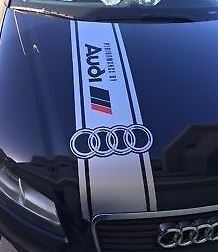 Calcomanía de vinilo con franjas para capó de anillos Audi para modelos Audi