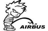 Pegatina de vinilo divertida "Pee on Airbus" para coches y camiones