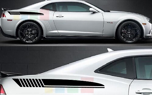 Strobe Fin Rear Quarter Spear Pair Guardabarros trasero Adhesivo de vinilo para Chevrolet Camaro 2014