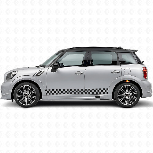 Kit de Calcomanías de Vinilo con Rayas Laterales a Cuadros para Mini Countryman R60