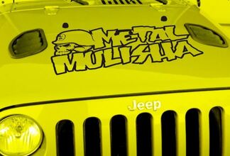 Calcomanía de vinilo para capó de Jeep Wrangler, grande, de metal, Mulisha, TJ, LJ, JK, JKU, 13 x 36