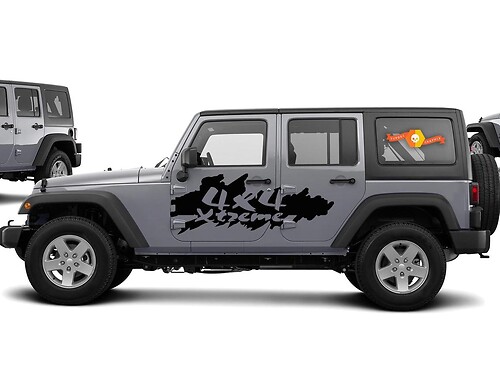 Adhesivo Vinilo Lateral Estilo Salpicadura de Barro Xtreme 4x4 para Jeep Wrangler