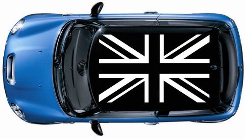 1 juego (4 uds) calcomanía de vinilo de techo de bandera británica Mini cooper S JCW Color negro