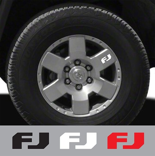 Vinilo adhesivo completo con logotipo FJ para ruedas de Toyota FJ Cruiser