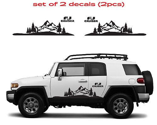Juego de vinilos adhesivos para puerta lateral de montaña para Toyota FJ Cruiser