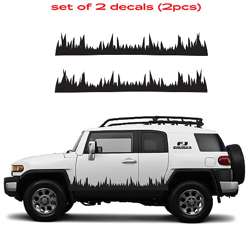 Juego de vinilos de silueta de hierba para las puertas laterales del Toyota FJ Cruiser