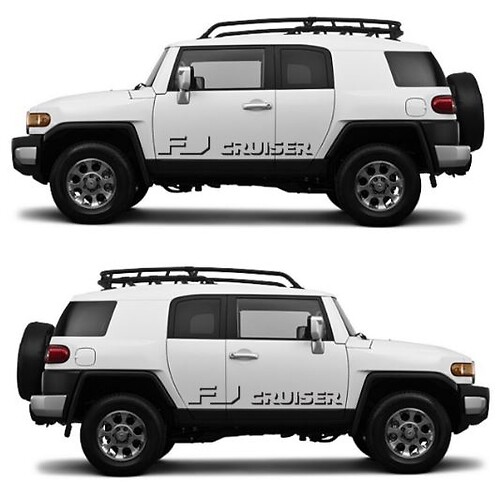 FJ Cruiser Logotipo Estilo Sombra Vinilo Adhesivo para Puerta Lateral para Toyota FJ Cruiser