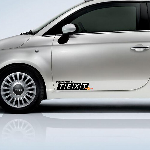 Potenciado por Vinilo de texto personalizado Calcomanía Emblema Logotipo Gráfico para Fiat 500 Abarth