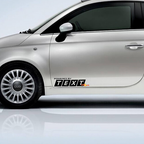 Potenciado por Vinilo de texto personalizado Calcomanía Emblema Logotipo Gráfico para Fiat 500 Abarth