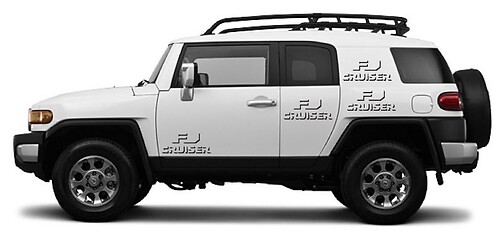Pegatina de vinilo lateral con logo FJ para Toyota FJ Cruiser