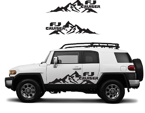 Juego de pegatinas de vinilo con diseño de gran montaña para Toyota FJ Cruiser