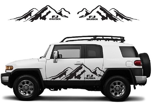 Juego de vinilos adhesivos de cordillera para puertas del Toyota FJ Cruiser