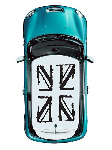Juego de vinilos para techo con bandera británica estilo grunge para MINI Cooper