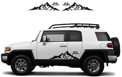 Kit de vinilos laterales con logo Mountain & FJ para Toyota FJ Cruiser