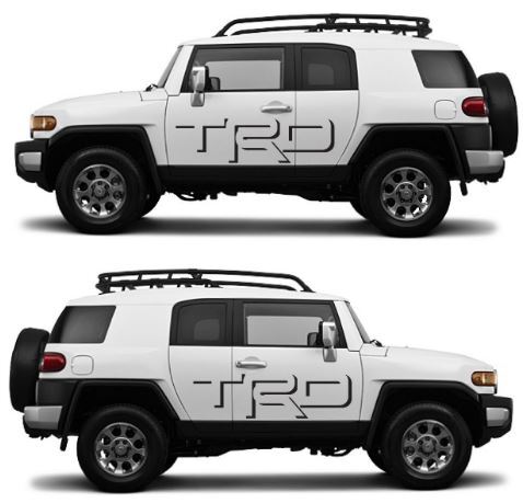 Juego de pegatinas de vinilo para puerta lateral con sombra estilo TRD para Toyota FJ Cruiser