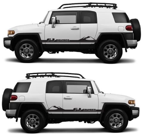 Juego de vinilos decorativos de franjas laterales estilo montaña para Toyota FJ Cruiser