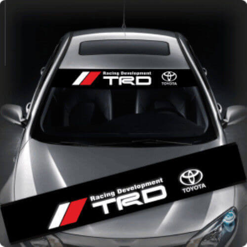 Vinilo adhesivo con banner en parabrisas con logotipo TRD para coches Toyota