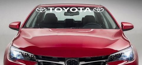Calcomanía de vinilo banner para parabrisas con logo de Toyota para coches Toyota