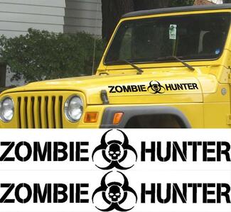 Set Zombie Hunter Calcomanías para Wrangler Rubicon Sahara Tj Hood Stickers Jeep 2