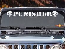 Calcomanía de Vinilo para Parabrisas con Calavera de Punisher para Jeep Wrangler_2