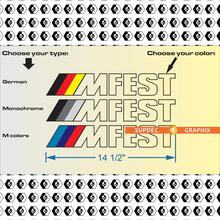 Bimmerfest MFEST bimmer fest Vinilo Pegatinas Calcomanías se adapta a e92 e36 e46 F10 F30 M3 M4 Competition BMW
 2