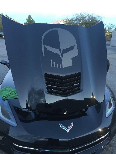 Calcomanía de vinilo Jake Skull para capó de Chevrolet Corvette