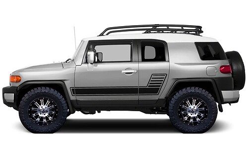 Calcomanía de vinilo de franjas laterales para Toyota FJ Cruiser