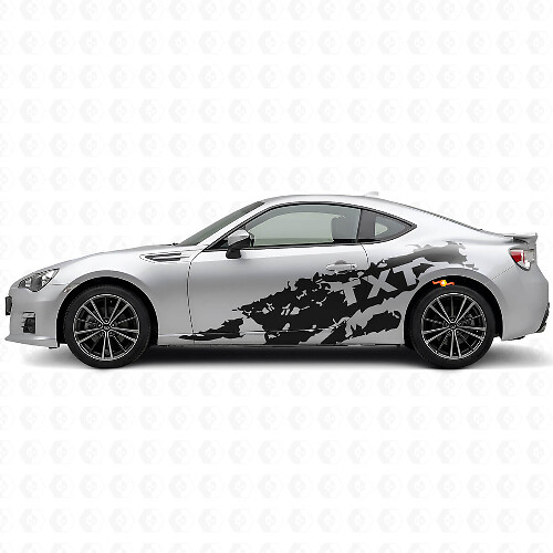 Kit de Vinilo Lateral con Salpicaduras de Barro y Texto Personalizado para Subaru BRZ