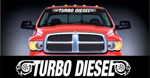 Etiqueta engomada de la bandera del parabrisas del estilo Turbo Diesel 5 X 48