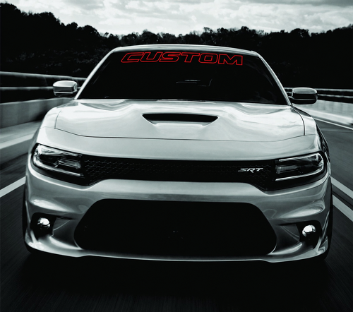 Vinilo adhesivo decorativo con contorno de texto personalizado para parabrisas para Dodge Charger 2011-2017