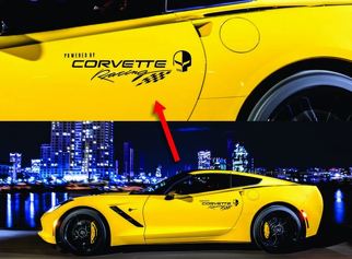 Corvette Racing 1 par de calcomanías gráficas de vinilo con logo C3 C4 C5 C6 C7 ZO6 ZR1 Stingray