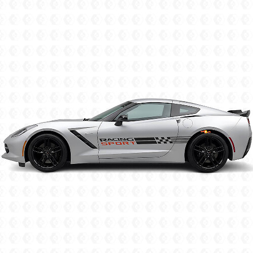 Juego de pegatinas de vinilo con franjas laterales deportivas para Chevy Corvette