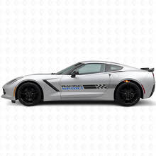 Juego de pegatinas de vinilo con franjas laterales deportivas para Chevy Corvette_2