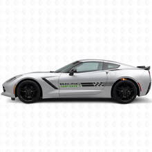 Juego de pegatinas de vinilo con franjas laterales deportivas para Chevy Corvette_3