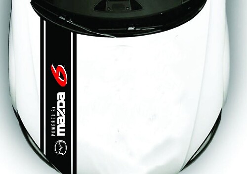 Calcomanía de vinilo con rayas en el capó Powered by Mazda para Mazda 6 2009-2017