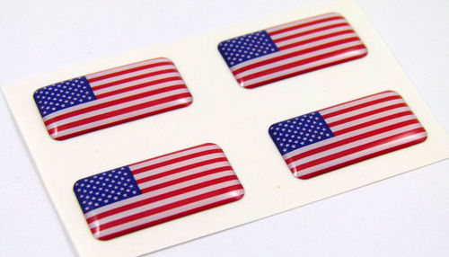 EE. UU. Americano mini calcomanías de bandera abovedada 4 emblemas Coche auto bicicleta barco pegatinas