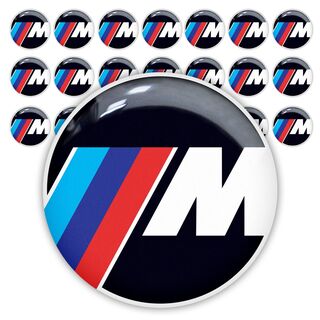 21 emblemas de calcomanías con forma de cúpula 3d de 25 mm para BMW M Power Performance
