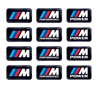12pc BMW M Power Performance 3d pegatina abovedada calcomanía emblema rueda llavero
