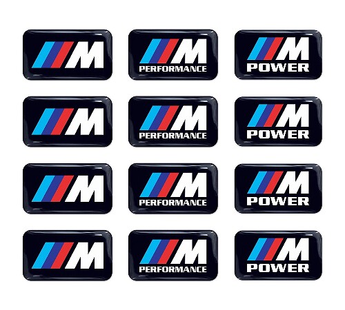 Juego de calcomanías de vinilo en relieve 3D M Power Performance para BMW