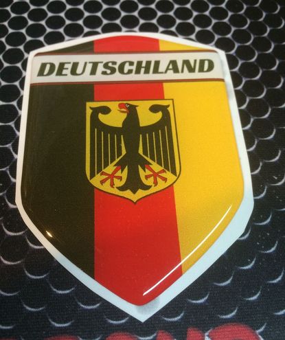 Alemania Deutschland Proud Shield calcomanía abovedada emblema coche pegatina 3D 2,3 x 3,3
