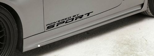 Powered by SPORT Vinyl Decal sport car racing sticker emblema logo NEGRO Par