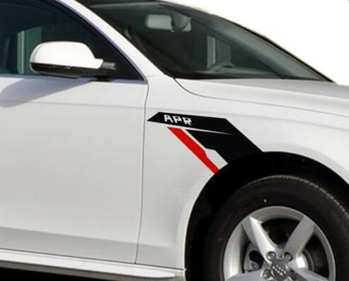 Juego de calcomanías de vinilo para aletas estilo APR para VW BMW Audi