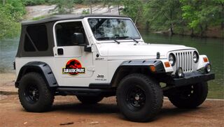 Jurassic Park Película Calcomanías 2x Automóvil extraíble Jeep